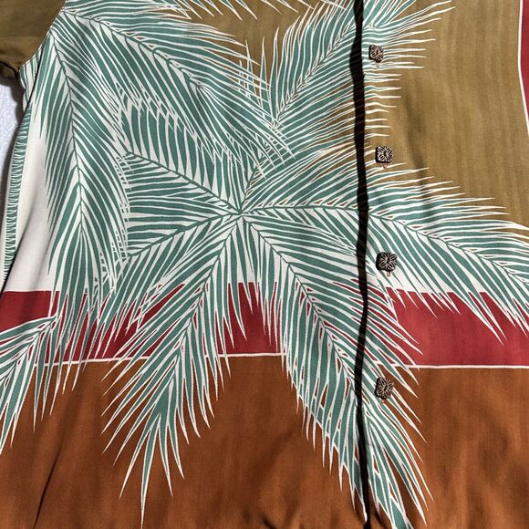 Tommy Bahama 100% Silk Hawaiian Camp Button Shirt Mens Size XL Large Palm Tree - Picture 5 of 11
